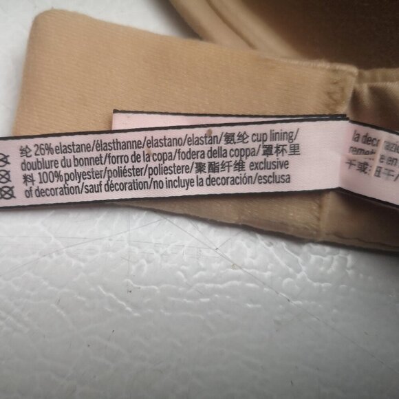 Victoria's Secret Ladies Size 32DDD Tan Underwire Lined Demi Bra - Picture 5 of 7